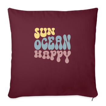 Sun Ocean Happy - Sofakissenbezug 45 x 45 cm - Burgunderrot - Vorne