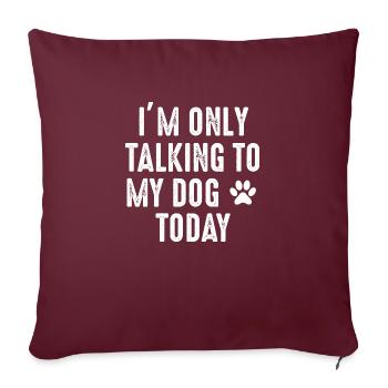 Chien Hund - Housse de coussin décorative 45 x 45 cm - bordeaux - Devant
