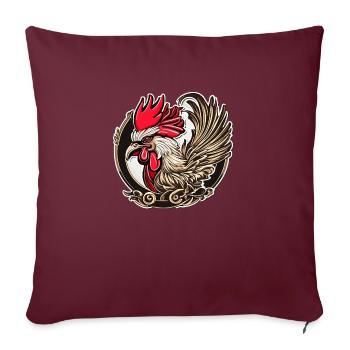 Coq de la chance - Housse de coussin décorative 45 x 45 cm - bordeaux - Devant