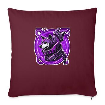 Roboterhund ist hinter dir her - Sofakissenbezug 45 x 45 cm - Burgunderrot - Vorne