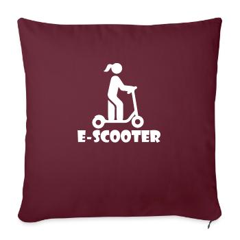 E-Scooter Roller Scooter - Sofakissenbezug 45 x 45 cm - Burgunderrot - Vorne