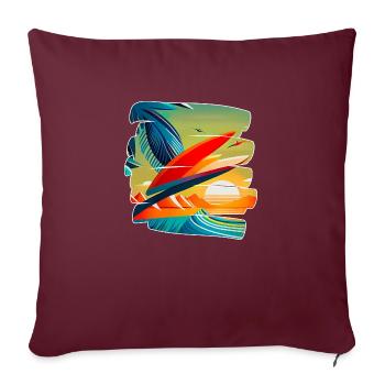 Ambiance estivale #2 - Housse de coussin décorative 45 x 45 cm - bordeaux - Devant