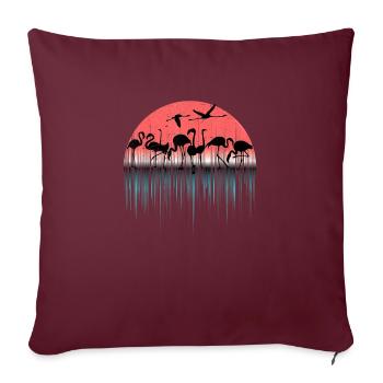 Tropical Flamingos Summer Island Flamingos - Sofakissenbezug 45 x 45 cm - Burgunderrot - Vorne