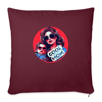 Maman cool - Housse de coussin décorative 45 x 45 cm - bordeaux - Devant