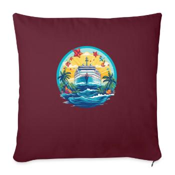 Majestic cruise - Housse de coussin décorative 45 x 45 cm - bordeaux - Devant