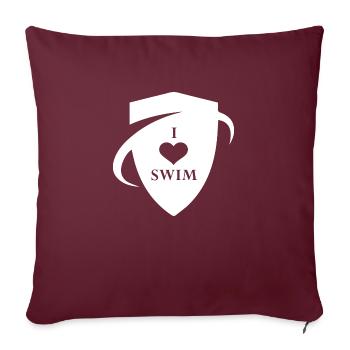Triathlon Natation Vélo Course Marathon - Housse de coussin décorative 45 x 45 cm - bordeaux - Devant