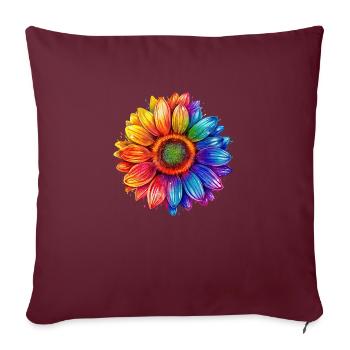 Fleurs colorées-Fierté LGBT - Housse de coussin décorative 45 x 45 cm - bordeaux - Devant