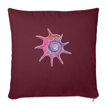 « Bolma », design de ligne boho, série « Shells » - Housse de coussin décorative 45 x 45 cm - bordeaux - Devant