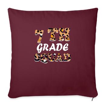 Cadeaux d’enseignant Leopard 7th Grade - Housse de coussin décorative 45 x 45 cm - bordeaux - Devant