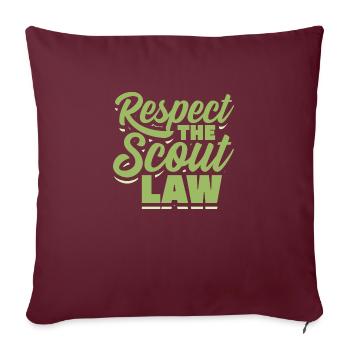 Respectez la loi scoute - Housse de coussin décorative 45 x 45 cm - bordeaux - Devant