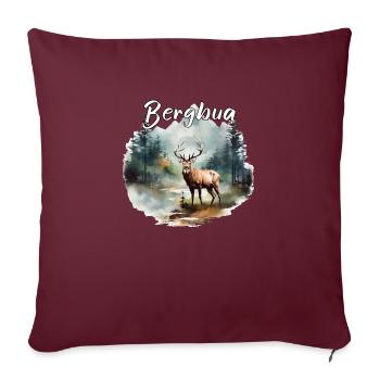 Hirsch Bergbua Hirsch Geschenk Dorffest Wandern - Sofakissenbezug 45 x 45 cm - Burgunderrot - Vorne