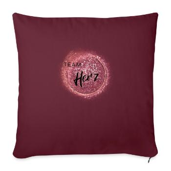Team Herz - positives Denken - Affirmationen - Sofakissenbezug 45 x 45 cm - Burgunderrot - Vorne