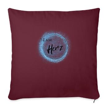 Team Herz - positives Denken - Affirmationen - Sofakissenbezug 45 x 45 cm - Burgunderrot - Vorne