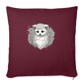 Renard blanc - Housse de coussin décorative 45 x 45 cm - bordeaux - Devant