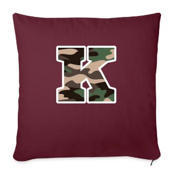 lettre K camouflage militaire-idée cadeau - Housse de coussin décorative 45 x 45 cm - bordeaux - Devant