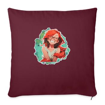 Madame Soline lolilol - Housse de coussin décorative 45 x 45 cm - bordeaux - Devant
