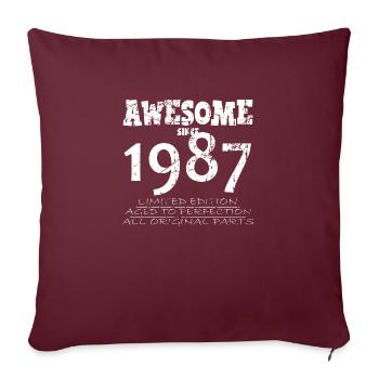 1987 - 37e anniversaire légendaire - Housse de coussin décorative 45 x 45 cm - bordeaux - Devant