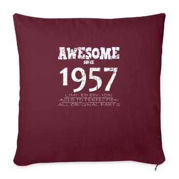 1957 - 67e anniversaire légendaire - Housse de coussin décorative 45 x 45 cm - bordeaux - Devant