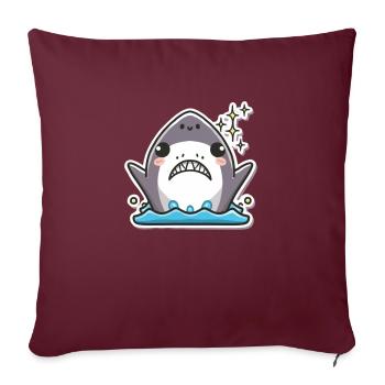 Amoureux des requins - Housse de coussin décorative 45 x 45 cm - bordeaux - Devant