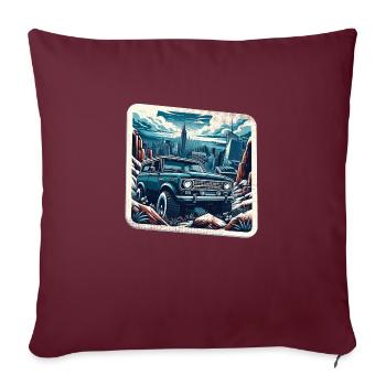 voiture vintage americaine et sportive - Housse de coussin décorative 45 x 45 cm - bordeaux - Devant