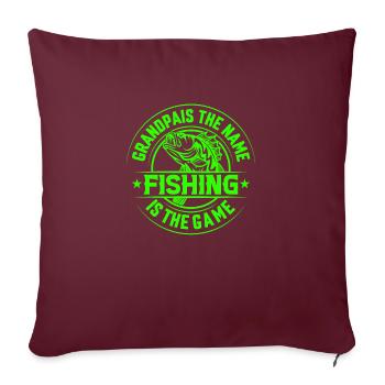 poisson, poisson, pêche, lac, mer, pêche, faune, exotique - Housse de coussin décorative 45 x 45 cm - bordeaux - Devant