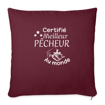 Meilleur Pêcheur au monde - Housse de coussin décorative 45 x 45 cm - bordeaux - Devant