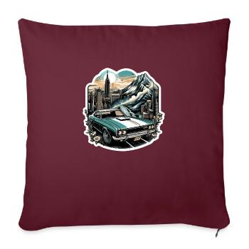 voiture vintage americaine et sportive - Housse de coussin décorative 45 x 45 cm - bordeaux - Devant