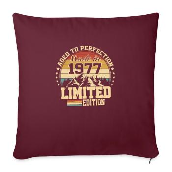 1977 anniversaire 1977 né en 1977 anniversaire - Housse de coussin décorative 45 x 45 cm - bordeaux - Devant