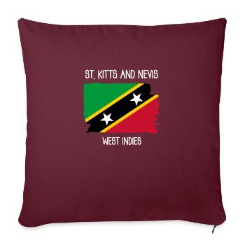 Drapeau de Saint-Kitts-et-Nevis - Antilles - Caraïbes - Housse de coussin décorative 45 x 45 cm - bordeaux - Devant