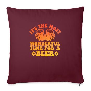 It's The Most Wonderful Time For A Beer - Sofakissenbezug 45 x 45 cm - Burgunderrot - Vorne