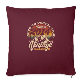 Made in 2014 Vintage Édition limitée Cadeau - Housse de coussin décorative 45 x 45 cm - bordeaux - Devant