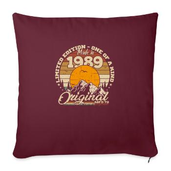 Made in 1989 Cadeau anniversaire 1989 Rétro 1989 - Housse de coussin décorative 45 x 45 cm - bordeaux - Devant