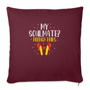 Golden Love Affair : Frites pour toujours - Housse de coussin décorative 45 x 45 cm - bordeaux - Devant
