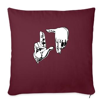 Photo à la recherche de mains - Housse de coussin décorative 45 x 45 cm - bordeaux - Devant