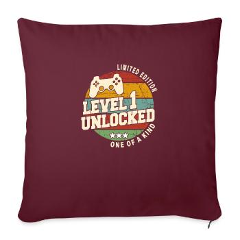 Vintage Né(e) en 2023 anniversaire 1 an - Housse de coussin décorative 45 x 45 cm - bordeaux - Devant