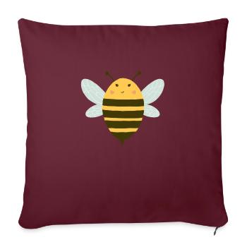 Abeille - Housse de coussin décorative 45 x 45 cm - bordeaux - Devant