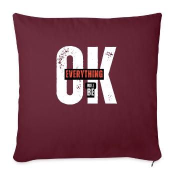 EVERYTHING OK - Sofakissenbezug 45 x 45 cm - Burgunderrot - Vorne