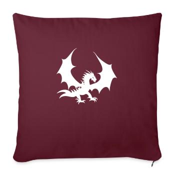 Dragon blanc froid - Housse de coussin décorative 45 x 45 cm - bordeaux - Devant