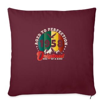 Vintage Geburtstag 1958 - Retro Geschenkidee 1958 - Sofakissenbezug 45 x 45 cm - Burgunderrot - Vorne