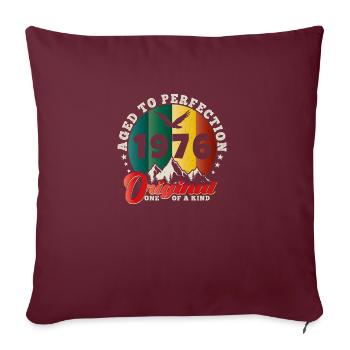 Anniversaire vintage 1976 - idée cadeau rétro 1976 - Housse de coussin décorative 45 x 45 cm - bordeaux - Devant