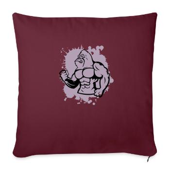 Gorille fort animal - Housse de coussin décorative 45 x 45 cm - bordeaux - Devant