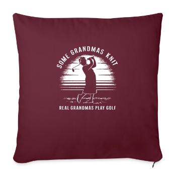 De vraies mamies qui jouent au golf - Housse de coussin décorative 45 x 45 cm - bordeaux - Devant
