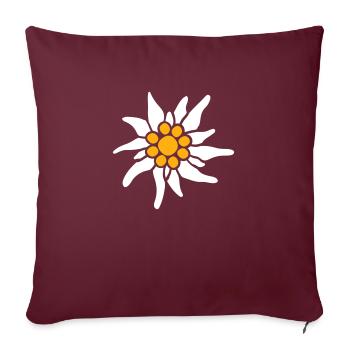 White Alps Edelweiss Flower Mountain Flower Mountains Hiking - Sofa pillowcase 17,3'' x 17,3'' (45 x 45 cm) - burgundy - Front