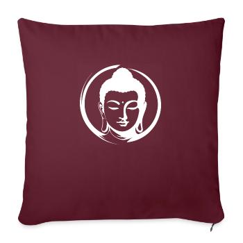 Bouddha - Housse de coussin décorative 45 x 45 cm - bordeaux - Devant