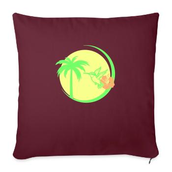 palme kolibri hibiskus - Sofakissenbezug 45 x 45 cm - Burgunderrot - Vorne