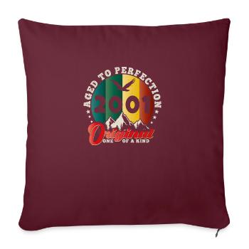 Vintage Geburtstag 2001 - Retro Geschenkidee 2001 - Sofakissenbezug 45 x 45 cm - Burgunderrot - Vorne