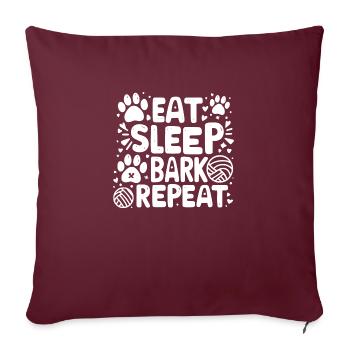 Manger Dormir Écorce Répéter - Housse de coussin décorative 45 x 45 cm - bordeaux - Devant