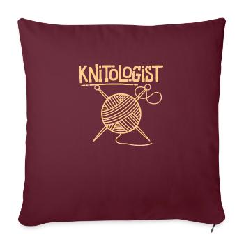 Maître du tricot - Housse de coussin décorative 45 x 45 cm - bordeaux - Devant