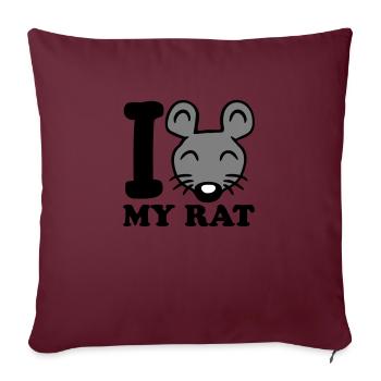 I Love My Rat Text Saying Mouse Cute Little Rat - Sofa pillowcase 17,3'' x 17,3'' (45 x 45 cm) - burgundy - Front