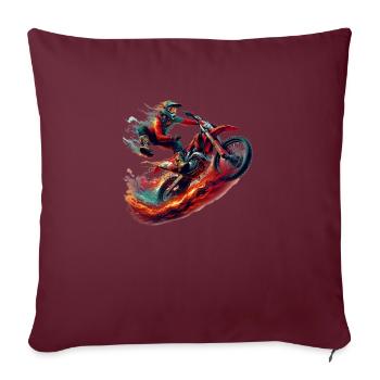 Motorrad,Motorcross dirtbike - Sofakissenbezug 45 x 45 cm - Burgunderrot - Vorne